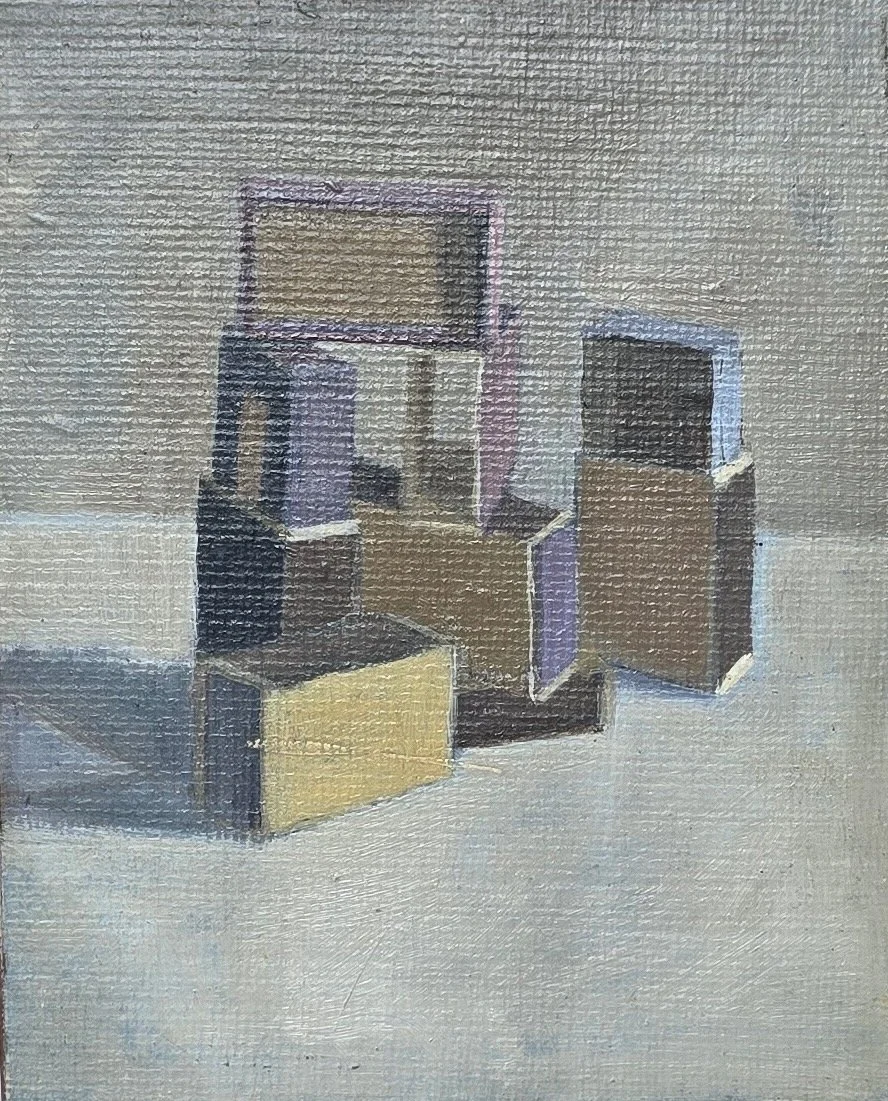 Matchboxes - 1964 - Oil on board - 20 x 16 cm