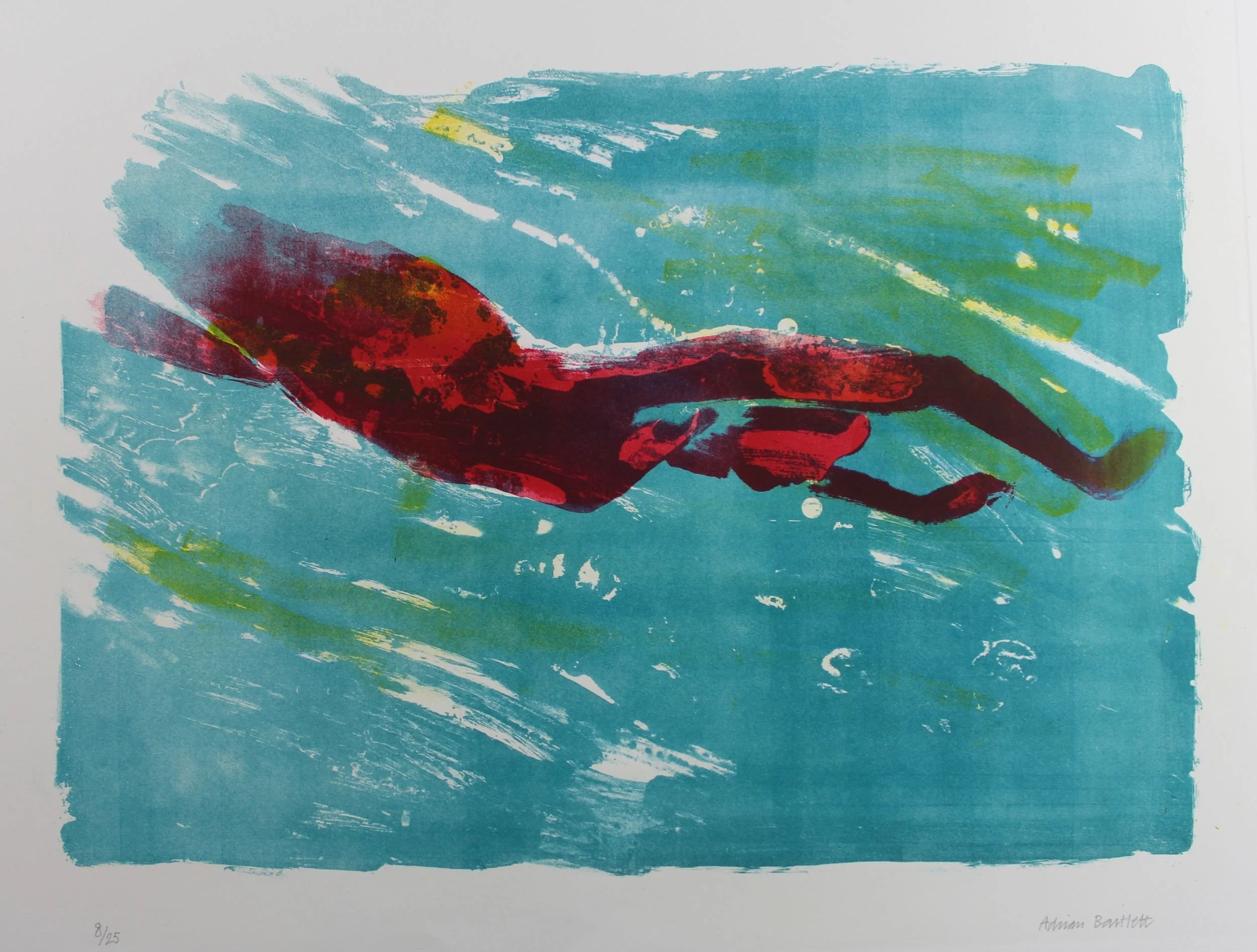 Swimmer - 1994 - Lithograph - 36 x 61 cm