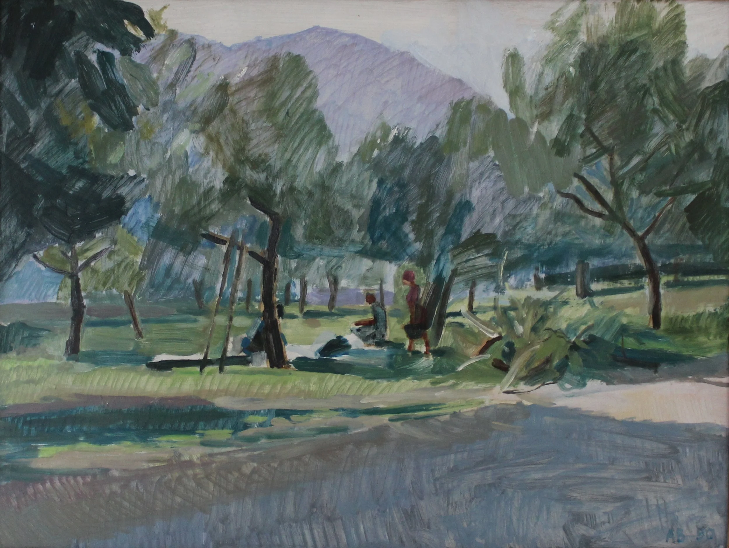 Olive Harvest - 1990 - Oil on board - 49 x 65 cm