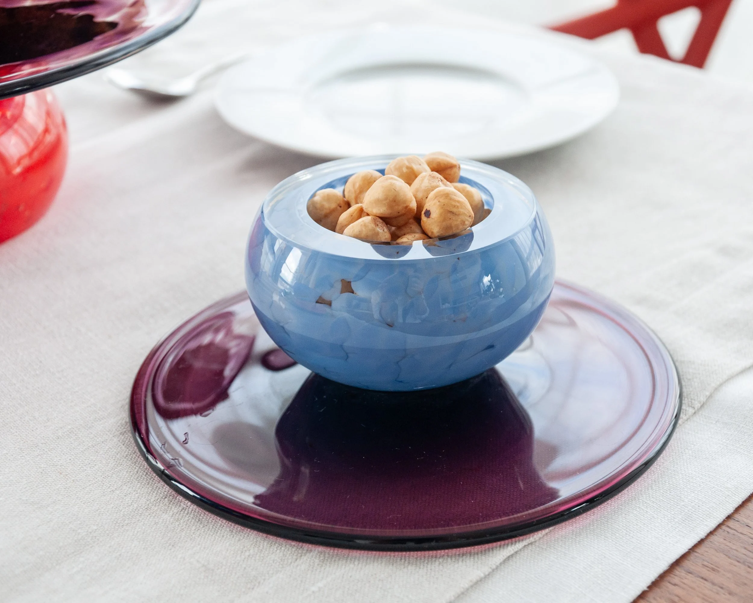 Mini cake stand in blue and purple