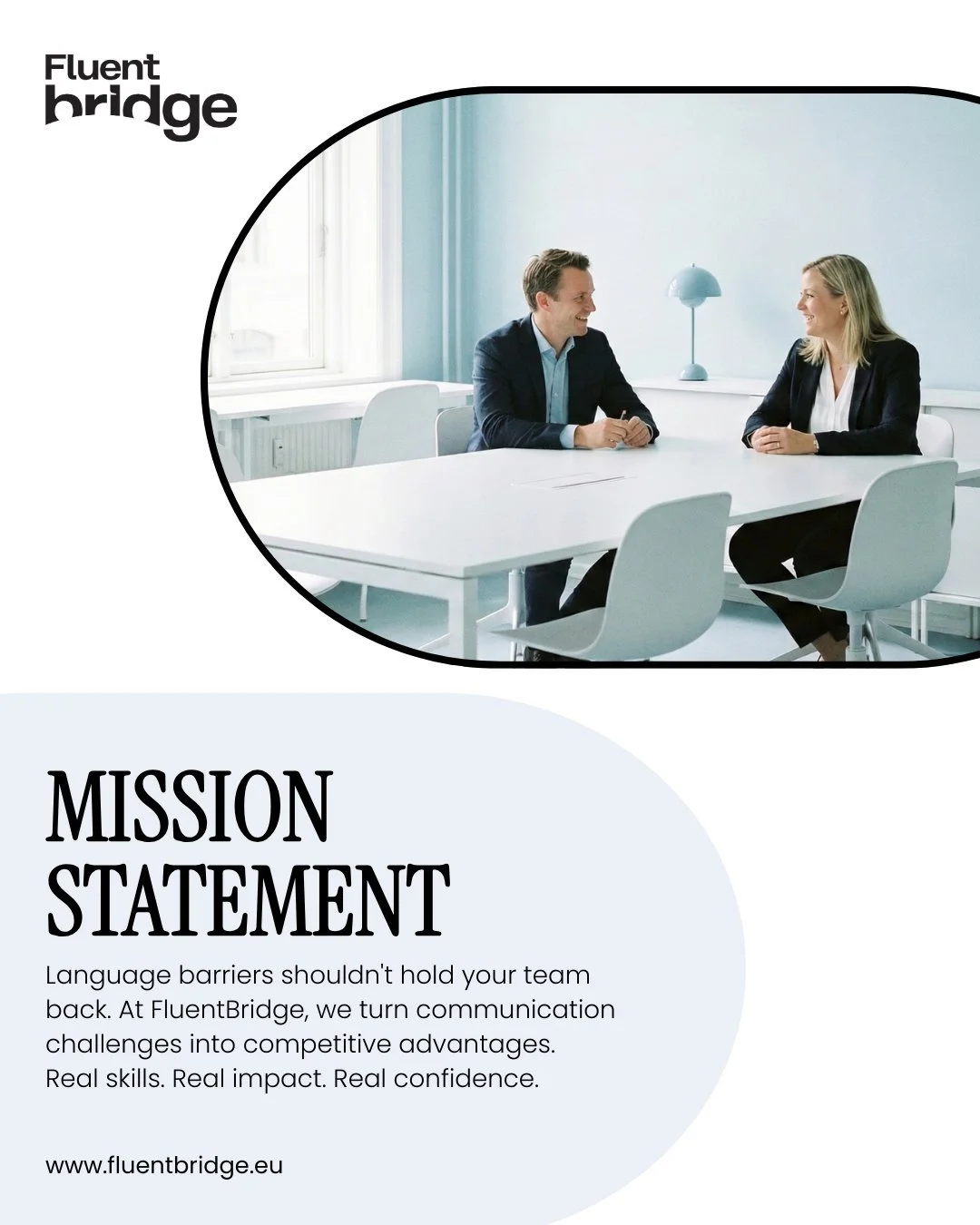 Language barriers shouldn't hold your team back. At FluentBridge, we turn communication challenges into competitive advantages. Real skills. Real impact. Real confidence. &rarr; Link in bio to learn how we work.

#Corporatetraining #LanguageLearning 