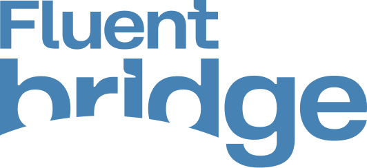 Fluent Bridge logo in blue and black text.