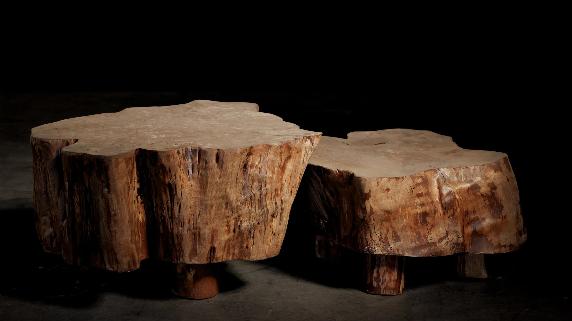 Boomstam salontafel set