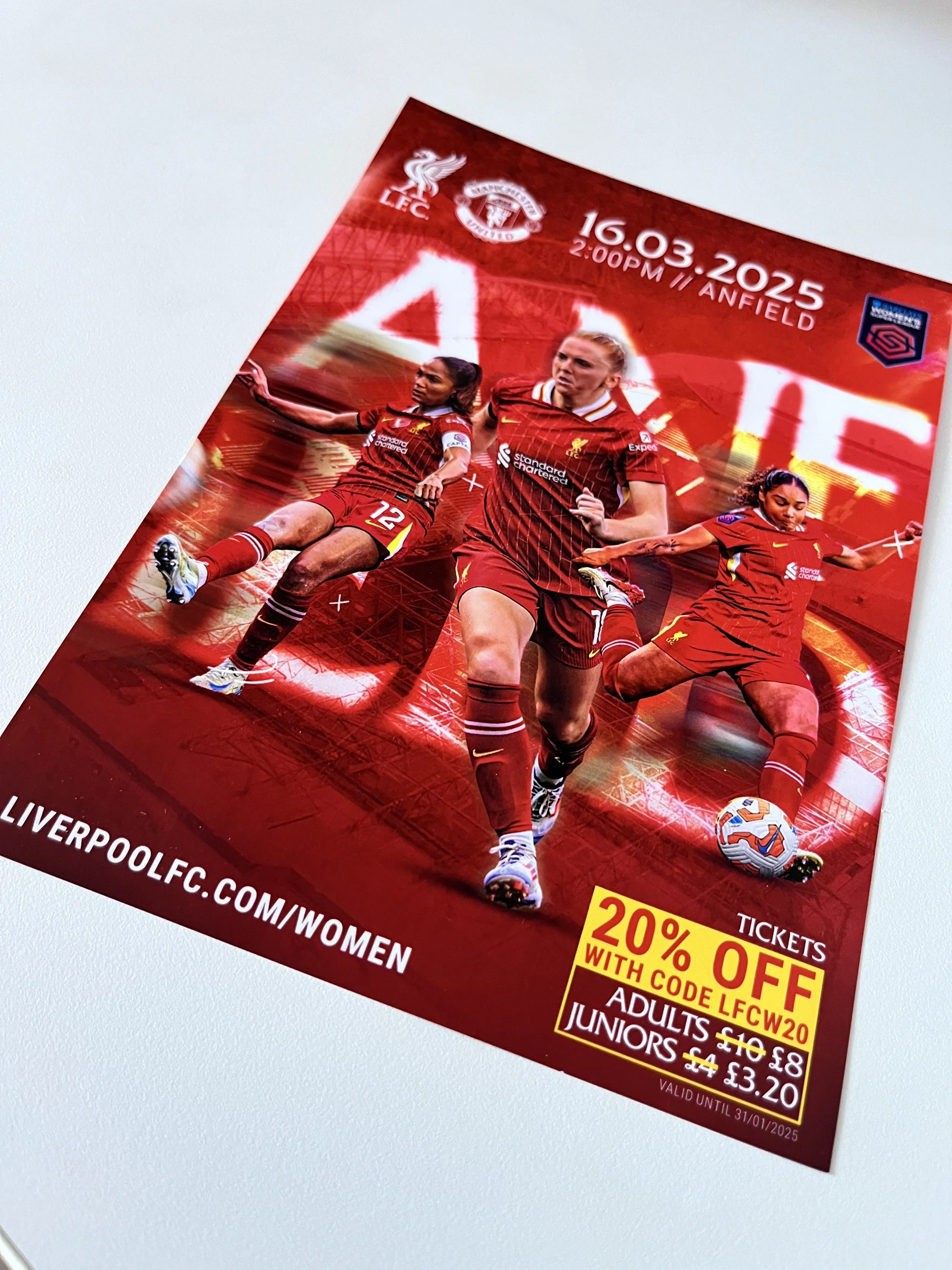 mage of the Match Day Programme for the LFC Womens Match in March 2025