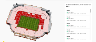 Image of a stadium seating plan as part of a ticketing project