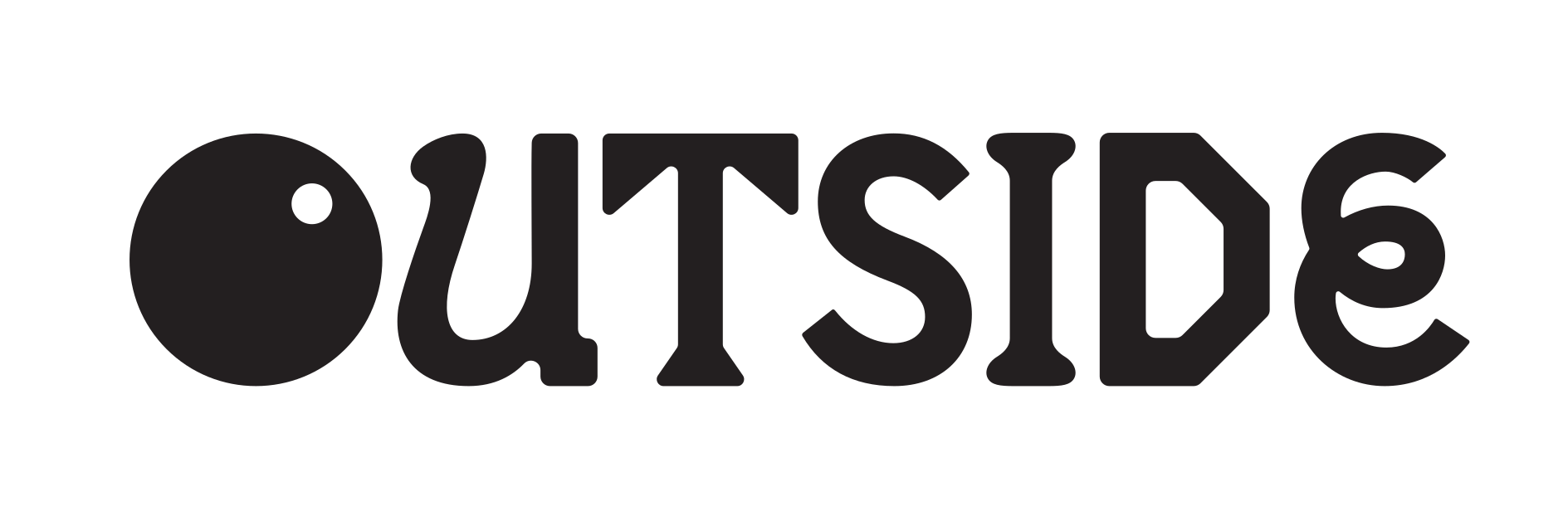 The word 'Ourside' written in bold, black, stylized letters with a circular dot above the 'O'.