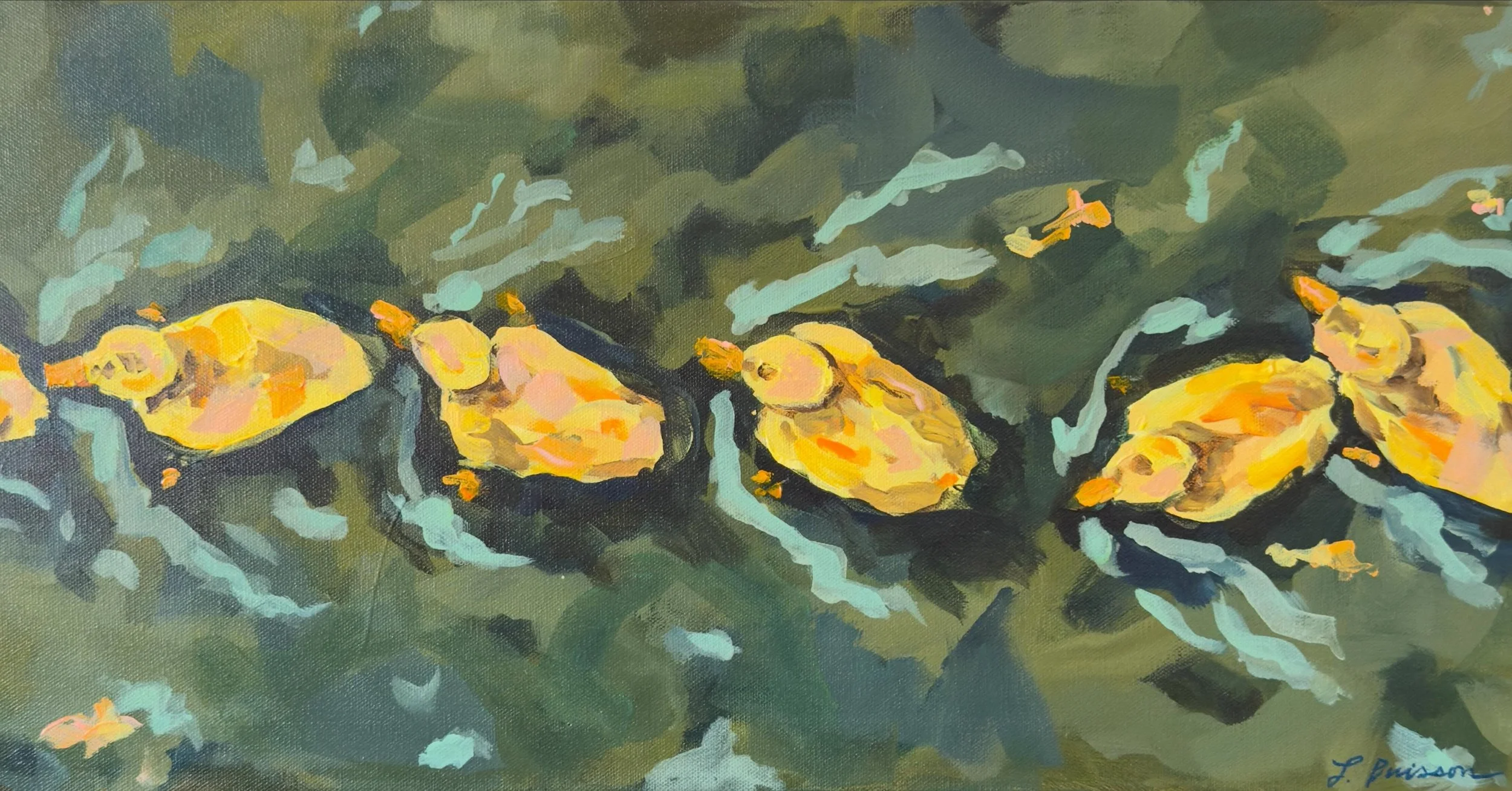 &ldquo;Little Paddlers&rdquo; for Mrs. Lisa! 💚 
A special request that was so much fun to paint, and I can&rsquo;t think of a more fitting place for it than a pool house. *sold*