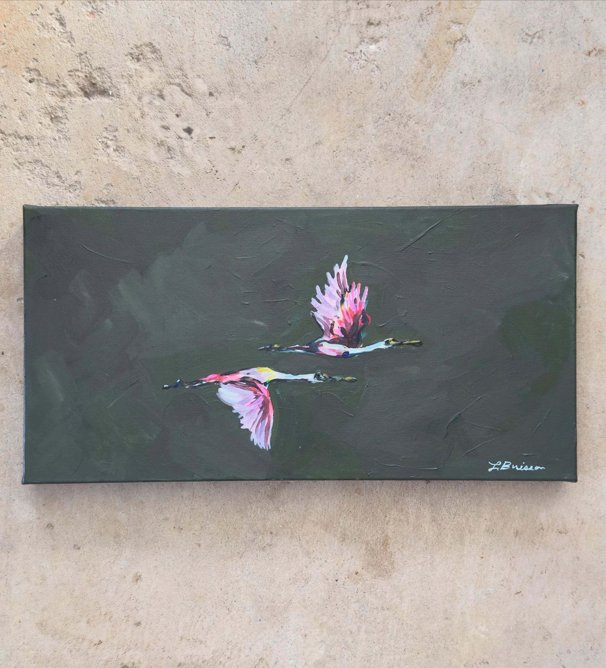 Spoonbills in 20x10 and 24x12 🩷