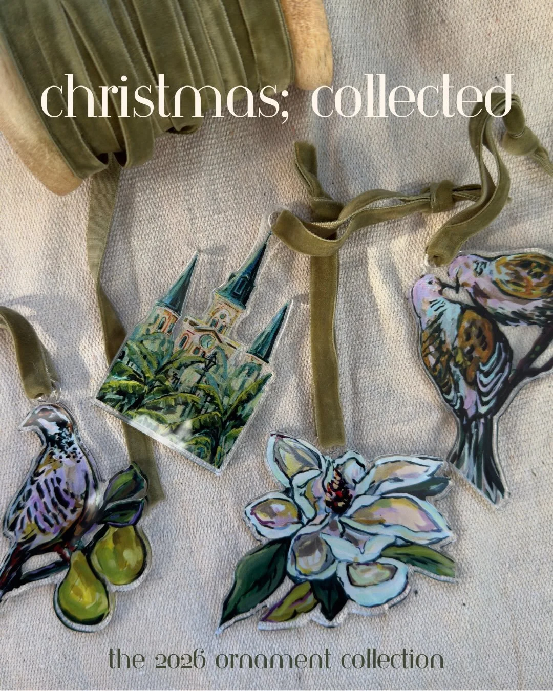 May be just a tad early for Christmas things, butttt I wanted to make sure I had these ready in time! 
Here&rsquo;s a peak of &ldquo;Christmas, Collected&rdquo; holiday ornaments! ✨

I added new nostalgic holiday designs this year, Two Turtle Doves a