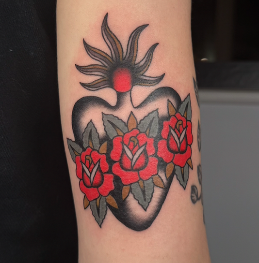 immaculate heart flash tattoo, Nicole Mort Green River Tattoo Minneapolis