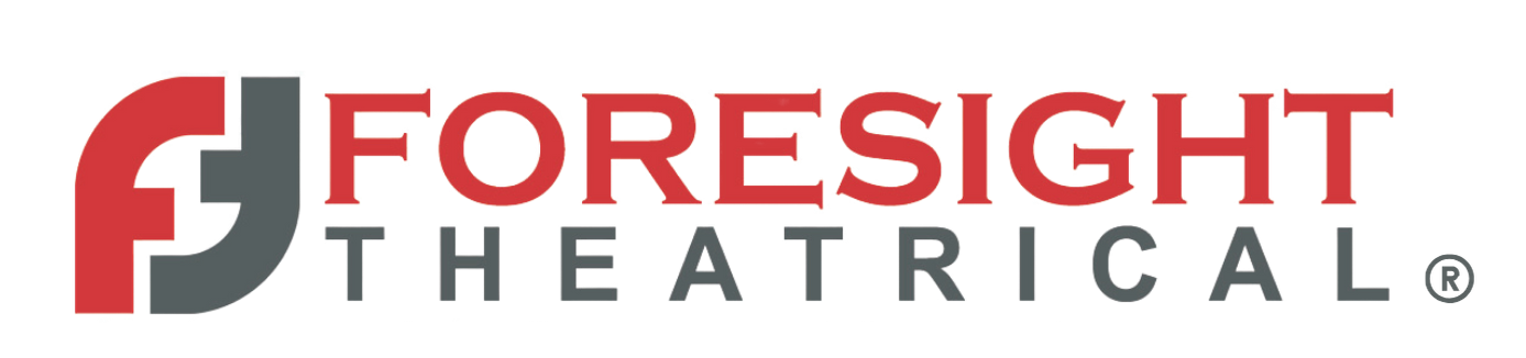 Foresight Theatrical logo with stylized F and G in red and black, and the company name in bold black and red letters.