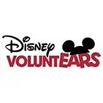 Disney VolunteerFears logo with black Mickey Mouse ears and red text