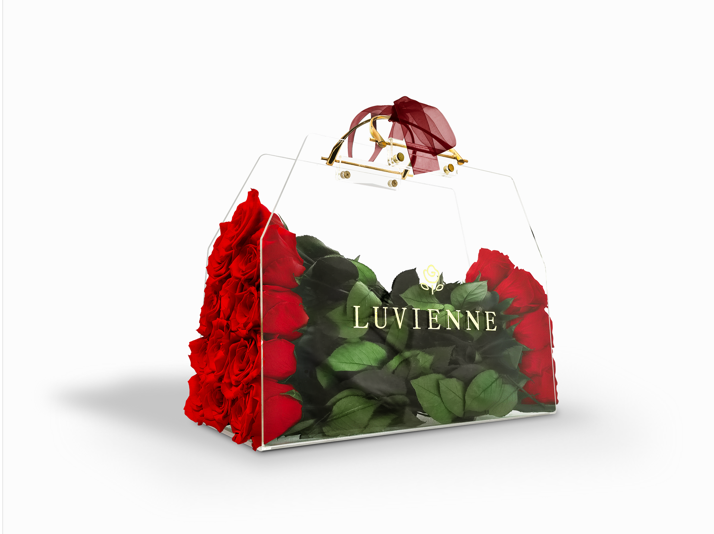 Luvienne Grand Röd - 24 Evighetsrosor i exklusiv förpackning