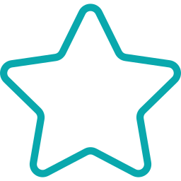 Outline of a five-pointed star in teal color