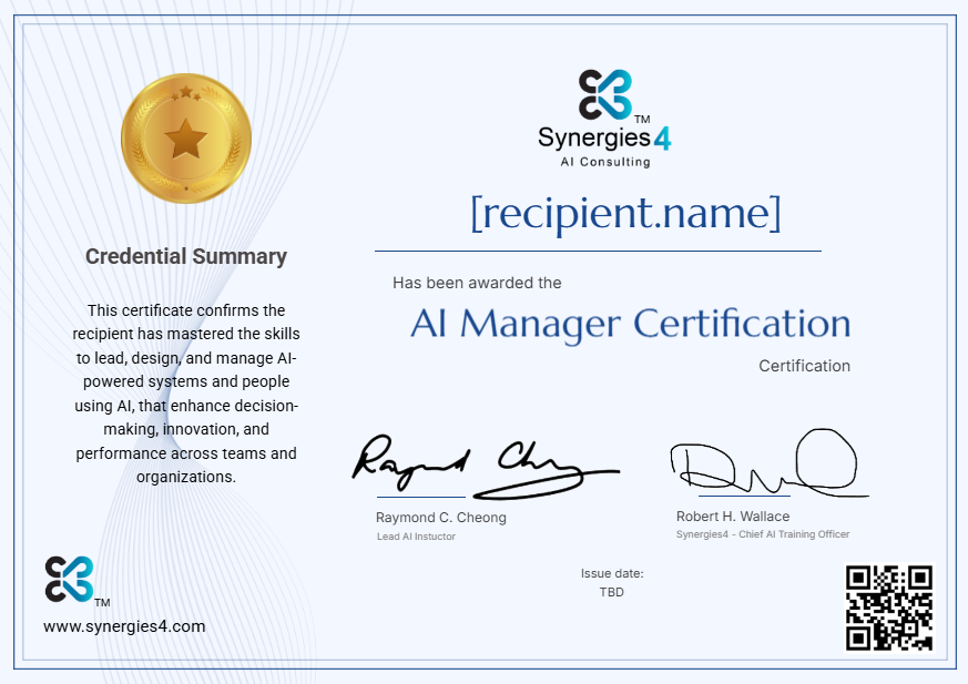 Synergies4 AI Manager Certification