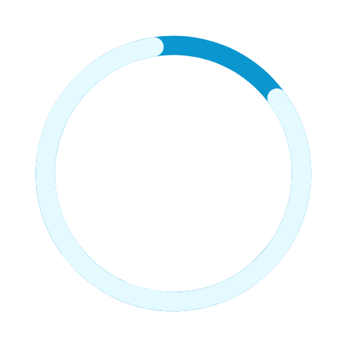 A pie chart depicting data with segments in shades of blue.