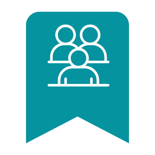 Icon of three people, representing a group or meeting