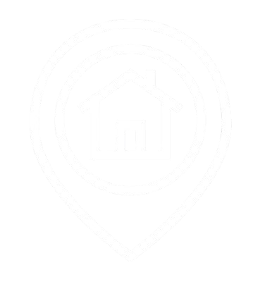 Icon of a house inside a location pin outline