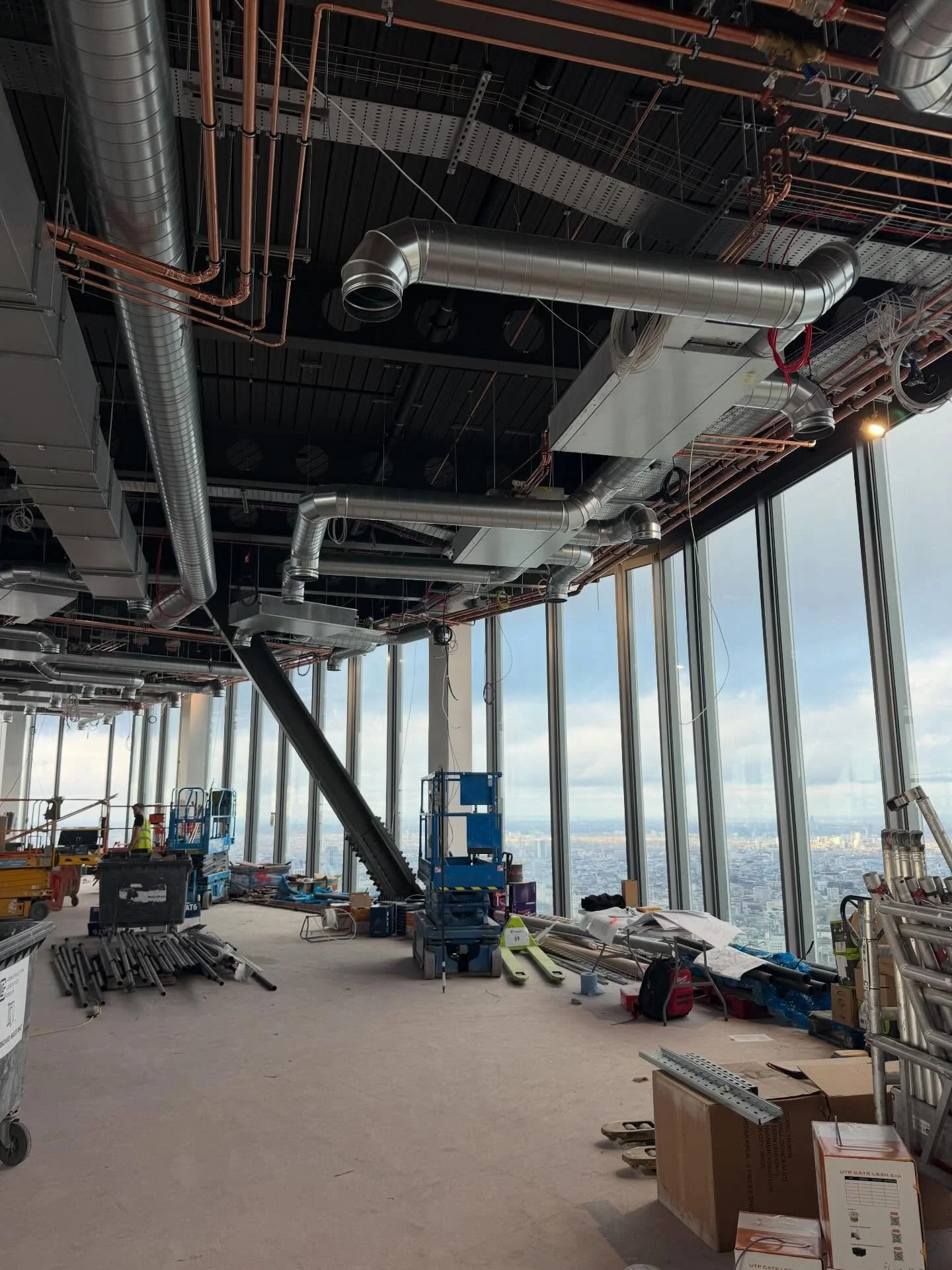 First fix services progressing well on our new restaurant project in London.