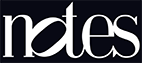 The word 'notes' in white text on a dark background.