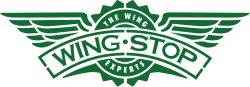 Wing stop logo with green wings and text