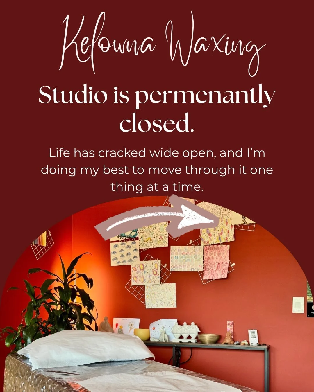 Kelowna Waxing is permanently closed.

It&rsquo;s not goodbye &mdash; just see ya later. 

Much love &mdash; Bexx