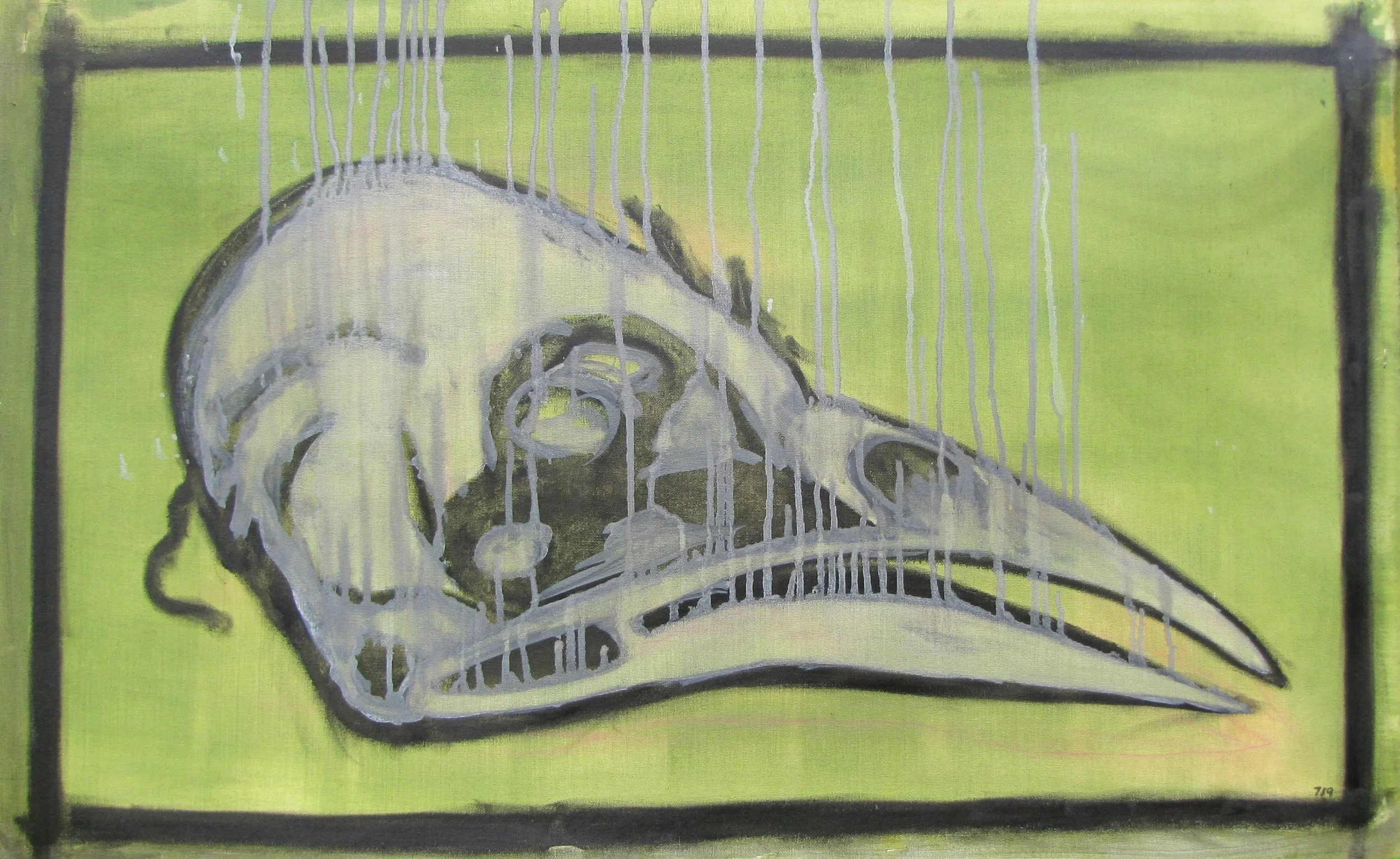 This old callous crow

mix medium on unstretched canvas 
19 x 32 inches
