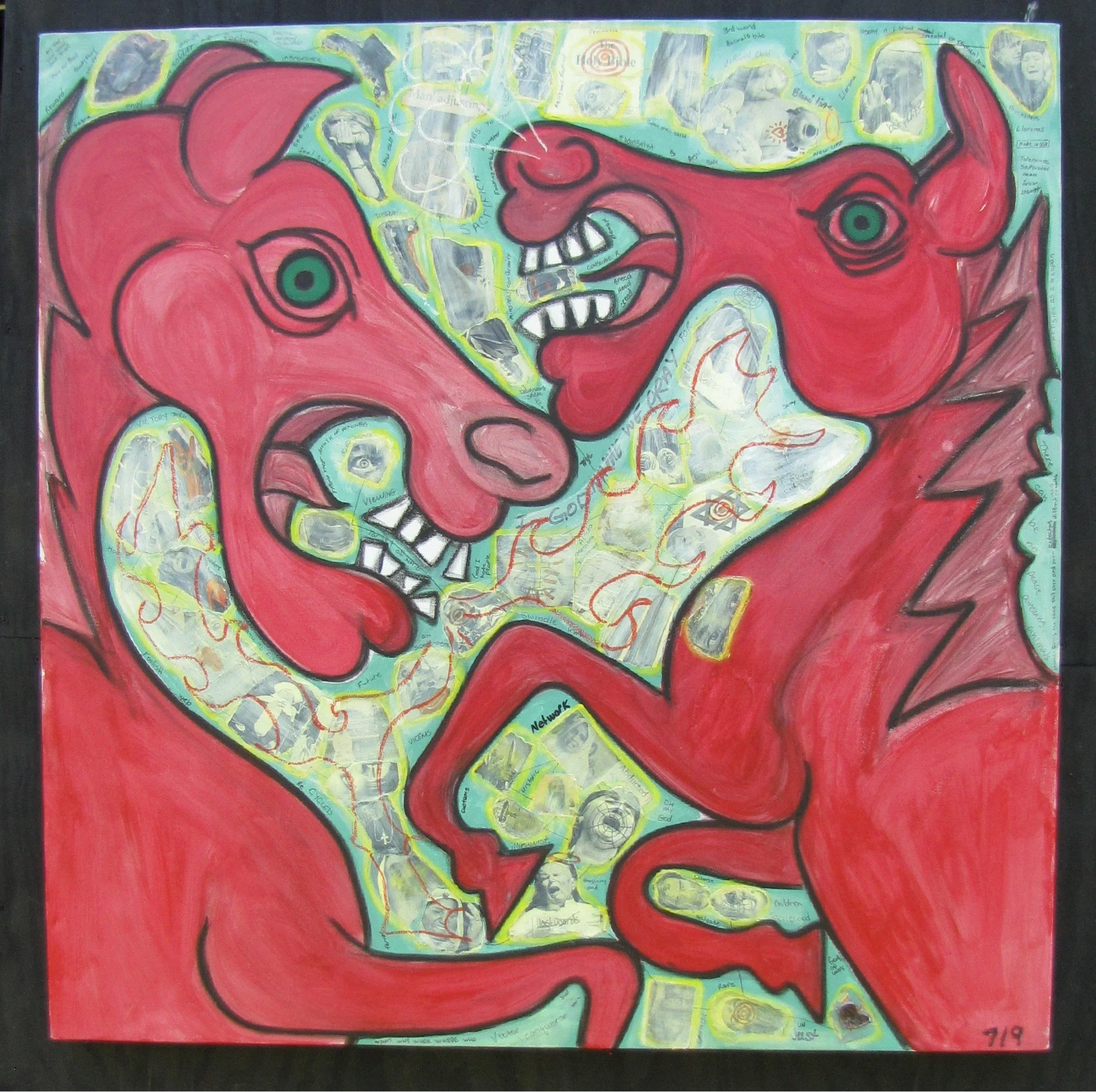 No peace among animals

mix medium on stretched canvas 
41 x 41 inches