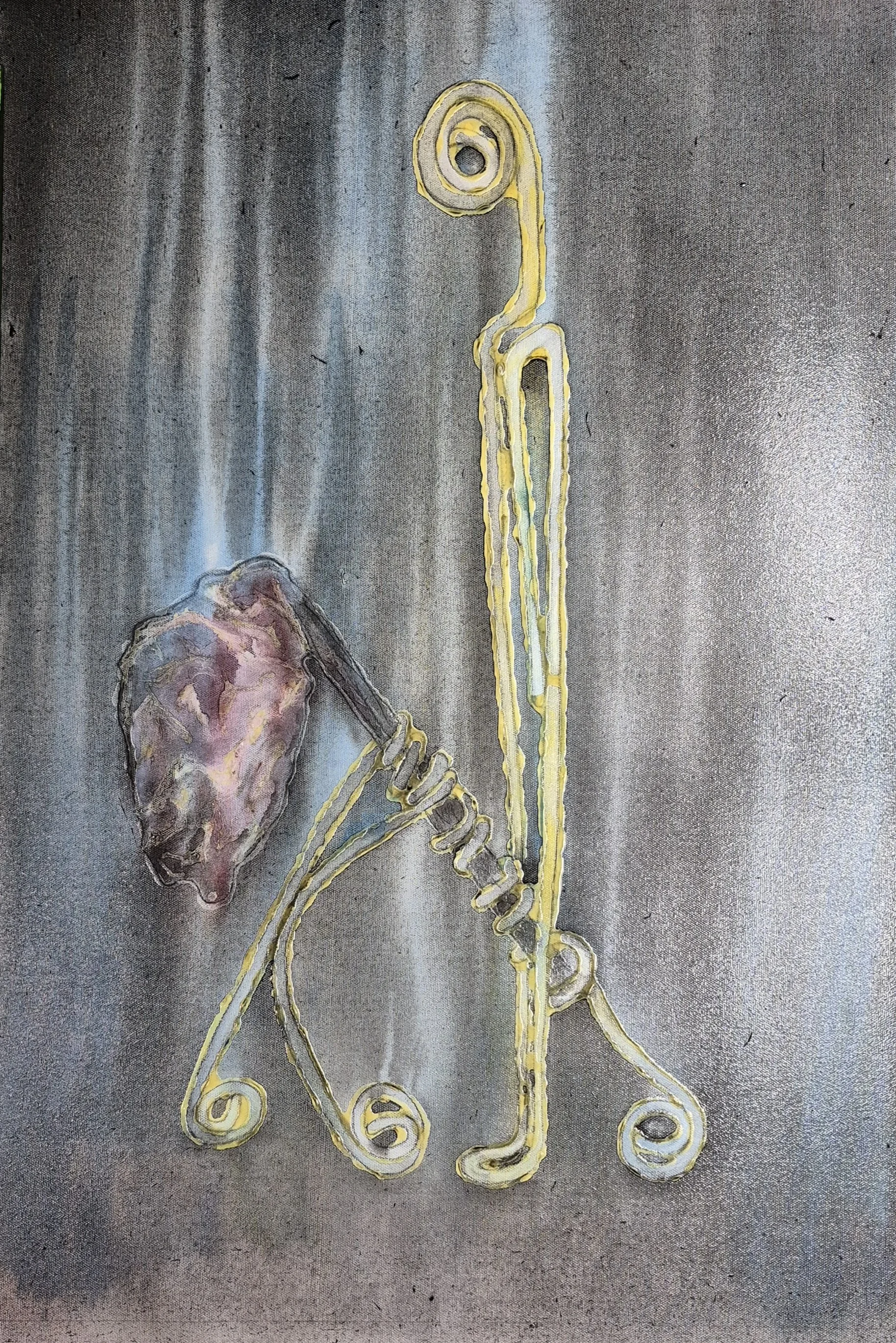 The boy and the corpse

mix medium on unstretched canvas 
20 x 30 inches