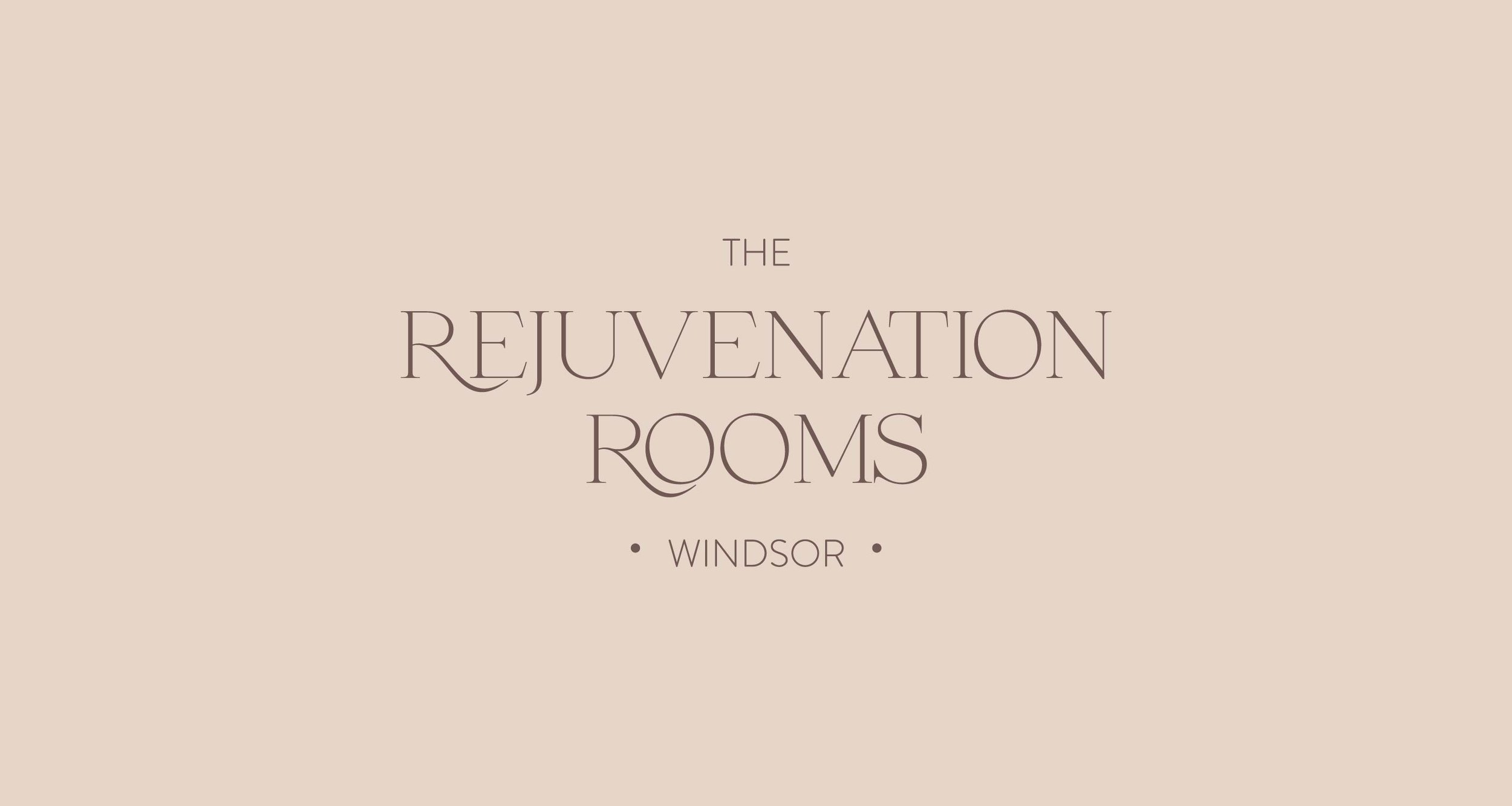 Text on a beige background that reads "The Rejuvenation Rooms Windsor."