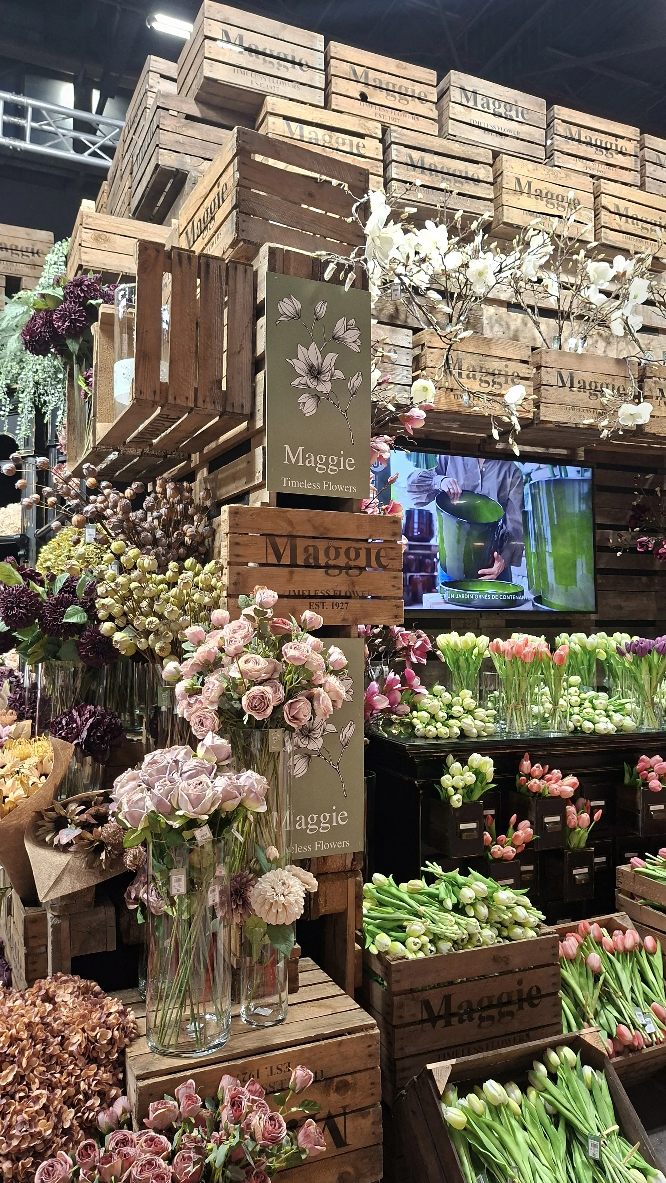 Pabellón 6 Feria Maison et Objet París, Flores tela, fabric flowers
