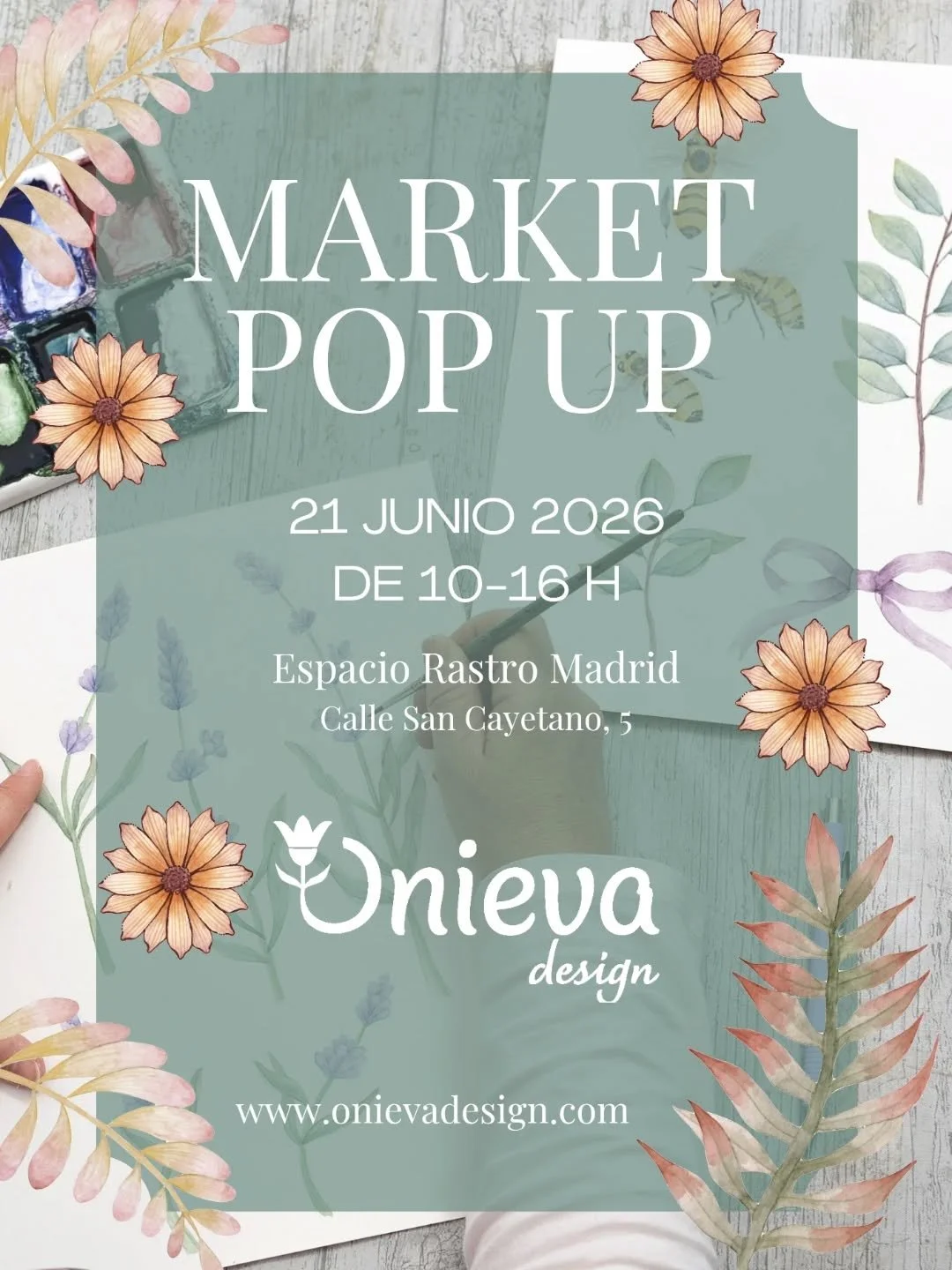 Me hace mucha ilusi&oacute;n contaros que estar&eacute; el Market Pop Up del Espacio Rastro Madrid el pr&oacute;ximo 21 de Junio de 10 a 16 h 💐

Espero que pod&aacute;is acercaros y ver todo en lo que he estado trabajando los &uacute;ltimos meses 🥰