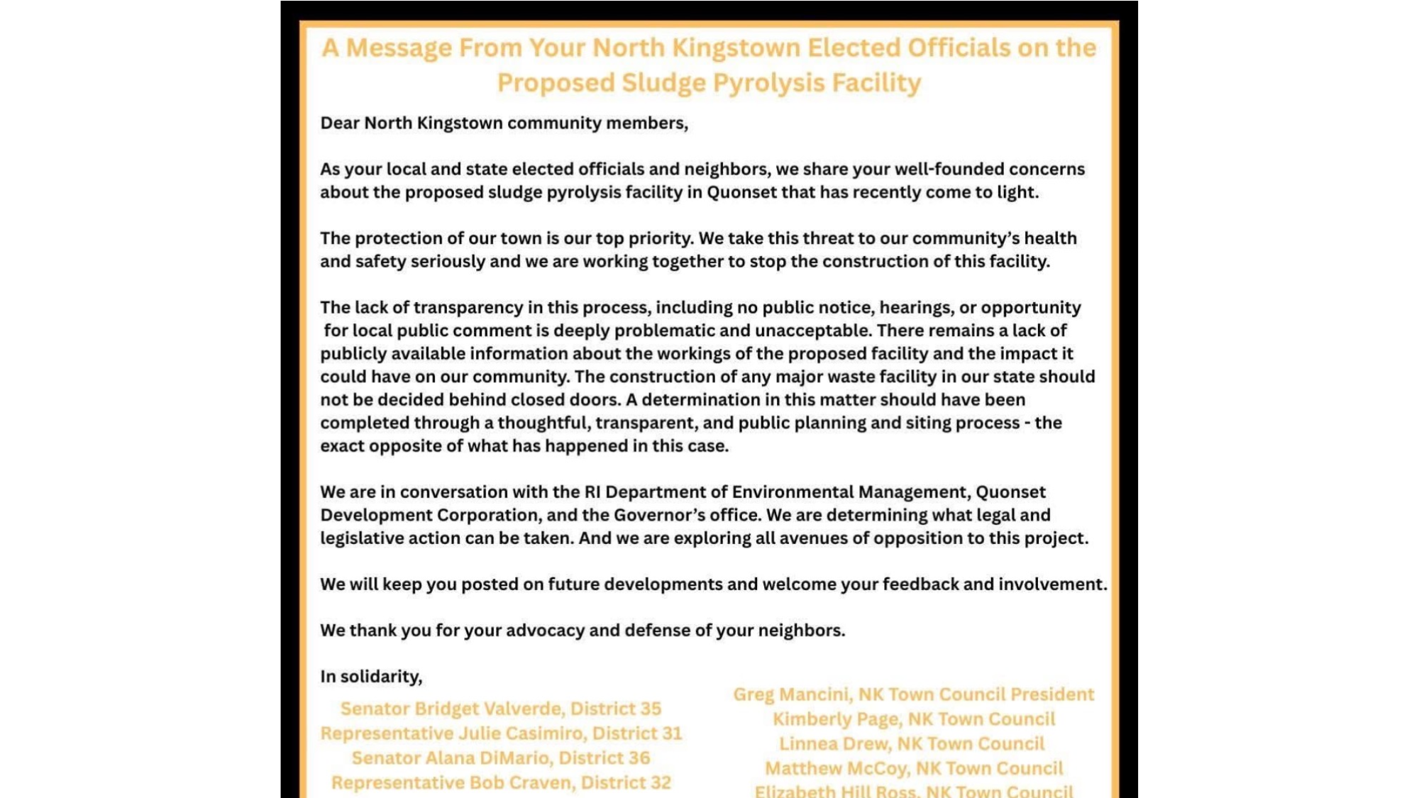 Something Smells in Quonset And It’s Not Just the Sludge