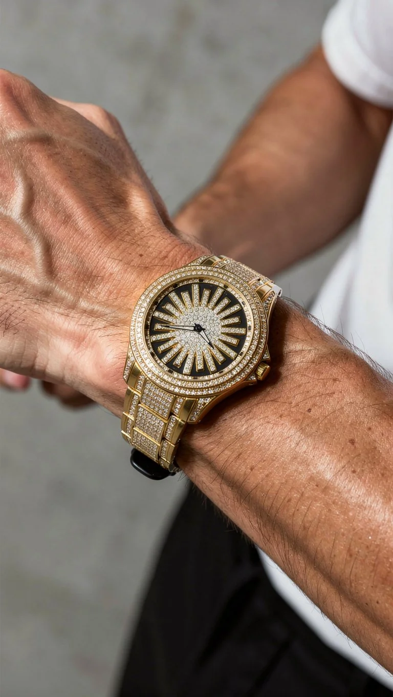 Montre Homme Or Éclat Double Rotation