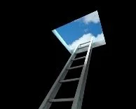 un agujero nero con una escalera hacia el cielo