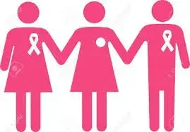 Siluetas con el lazo del cancer