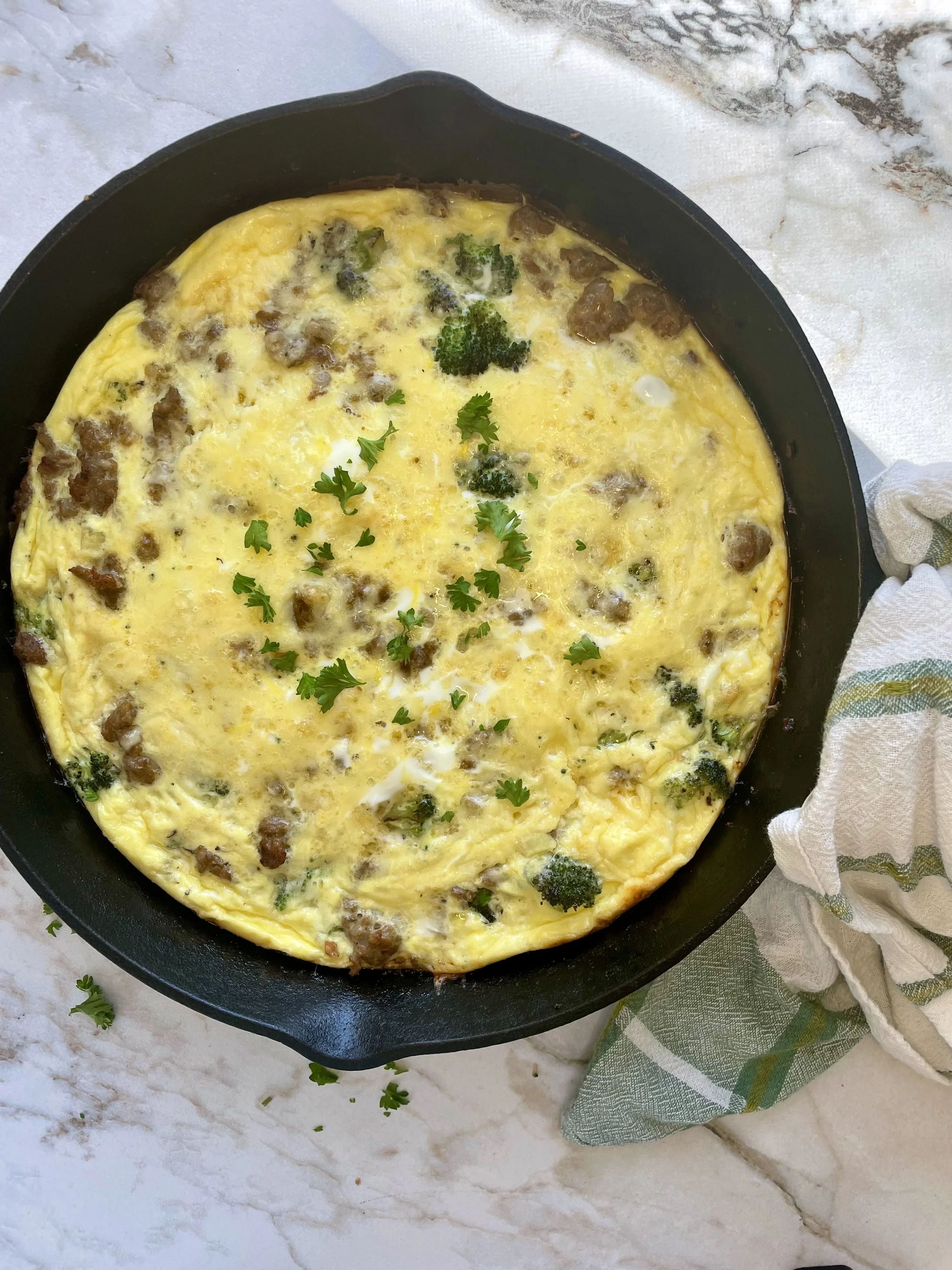 Broccoli Cheddar &amp; Sausage Egg Bake