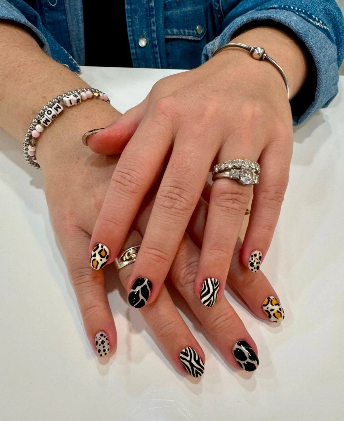 Salon customer with new long natural braids