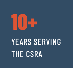 Text indicating over 10 years of service to the CSRA.