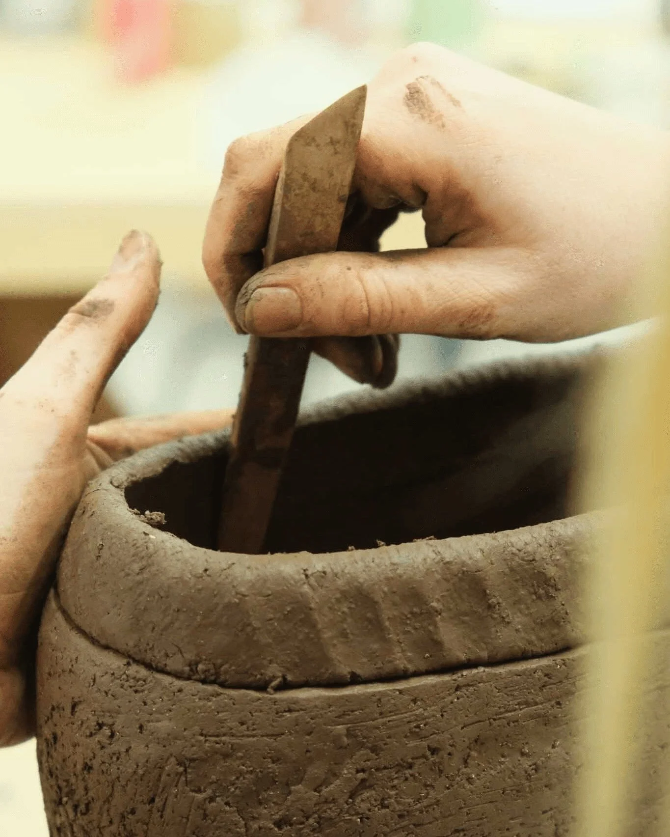 "My creative process always begins with inspiration, which can come from a souvenir, a shape, a texture, or even a simple object. Once the idea is in my mind, I enter an experimental phase: testing shapes, techniques, clays, exploring the materi