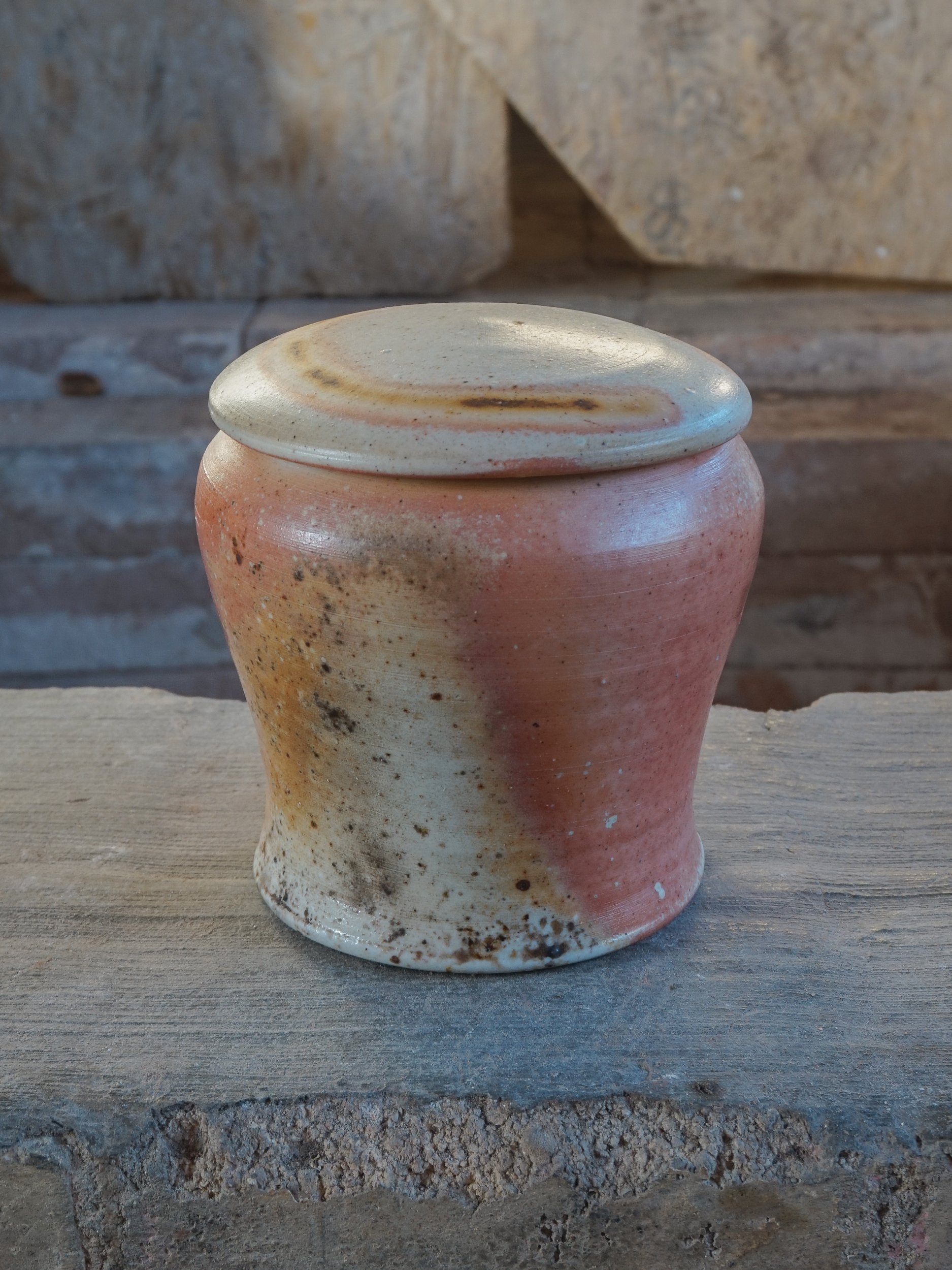 Salmon Pink Lidded Jar 2 Elin Hughes..jpg