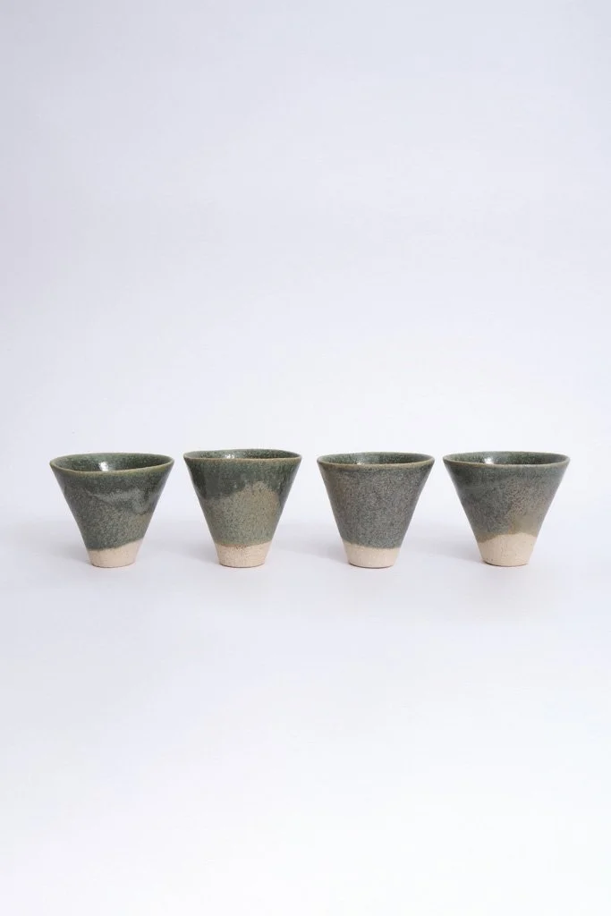 Green Satin Natte Cups