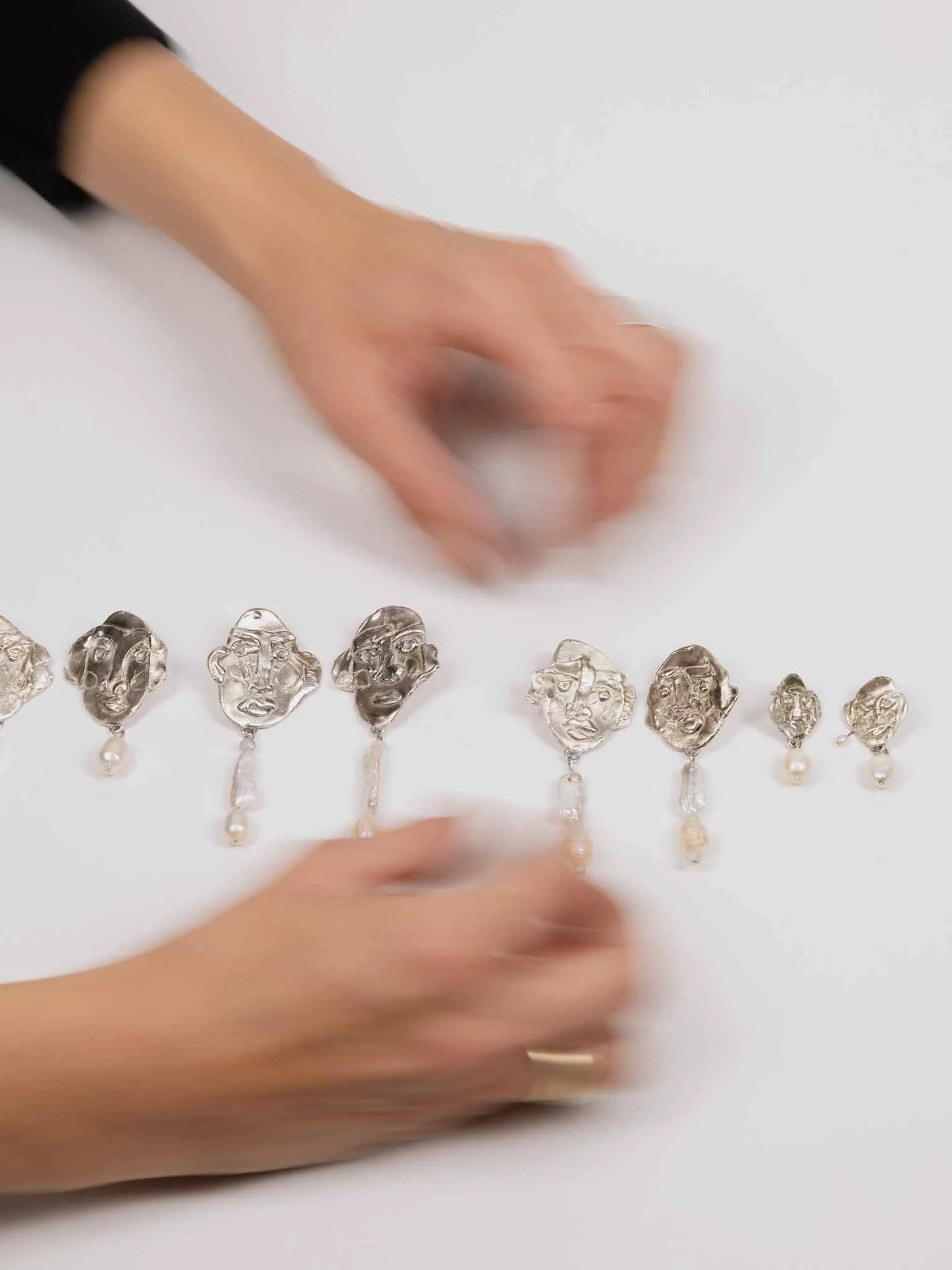 Mini Silver Character Earrings