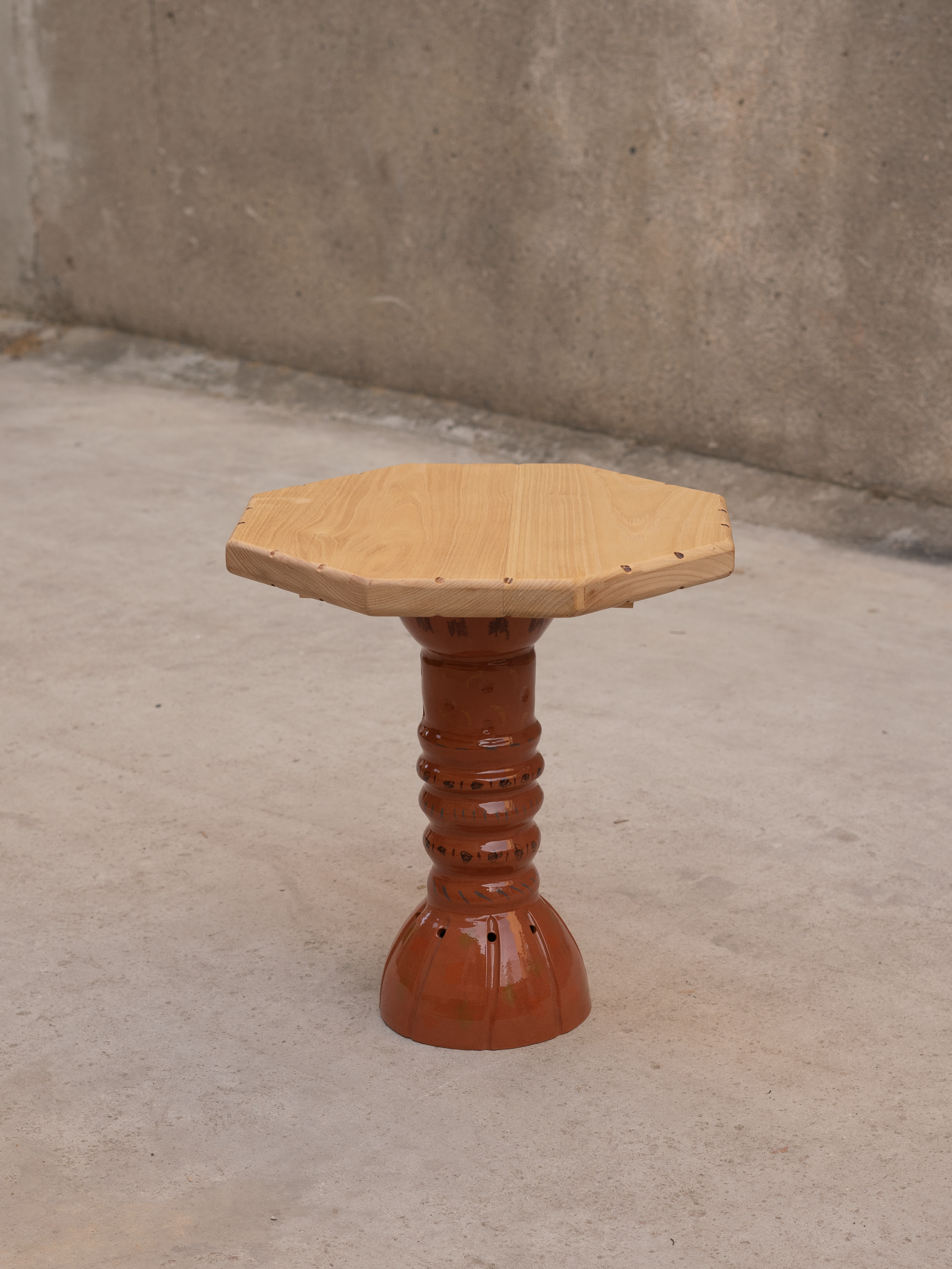 Terracotta Scribble Table