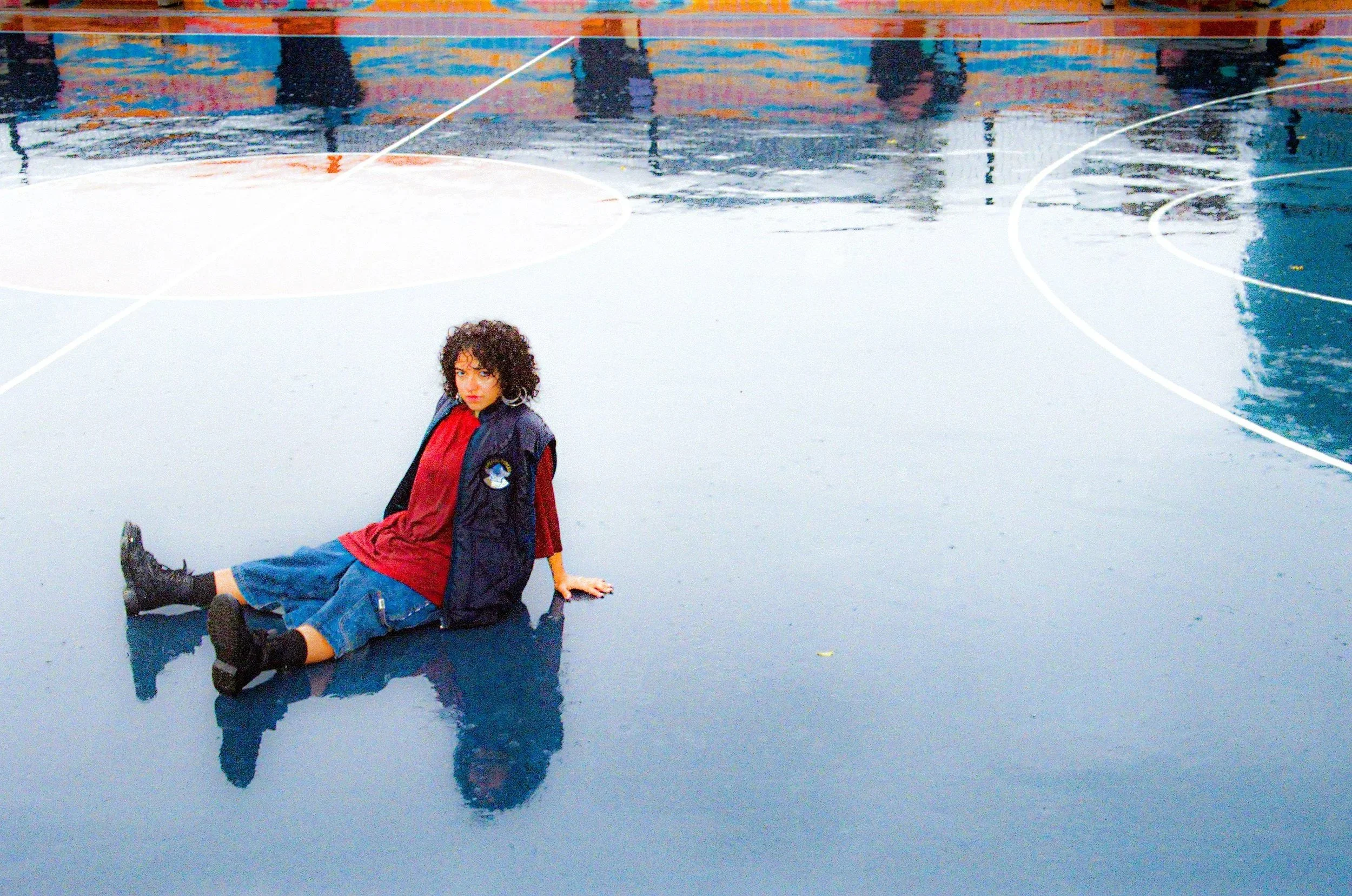 Keanna on the court, shot on a rainy day