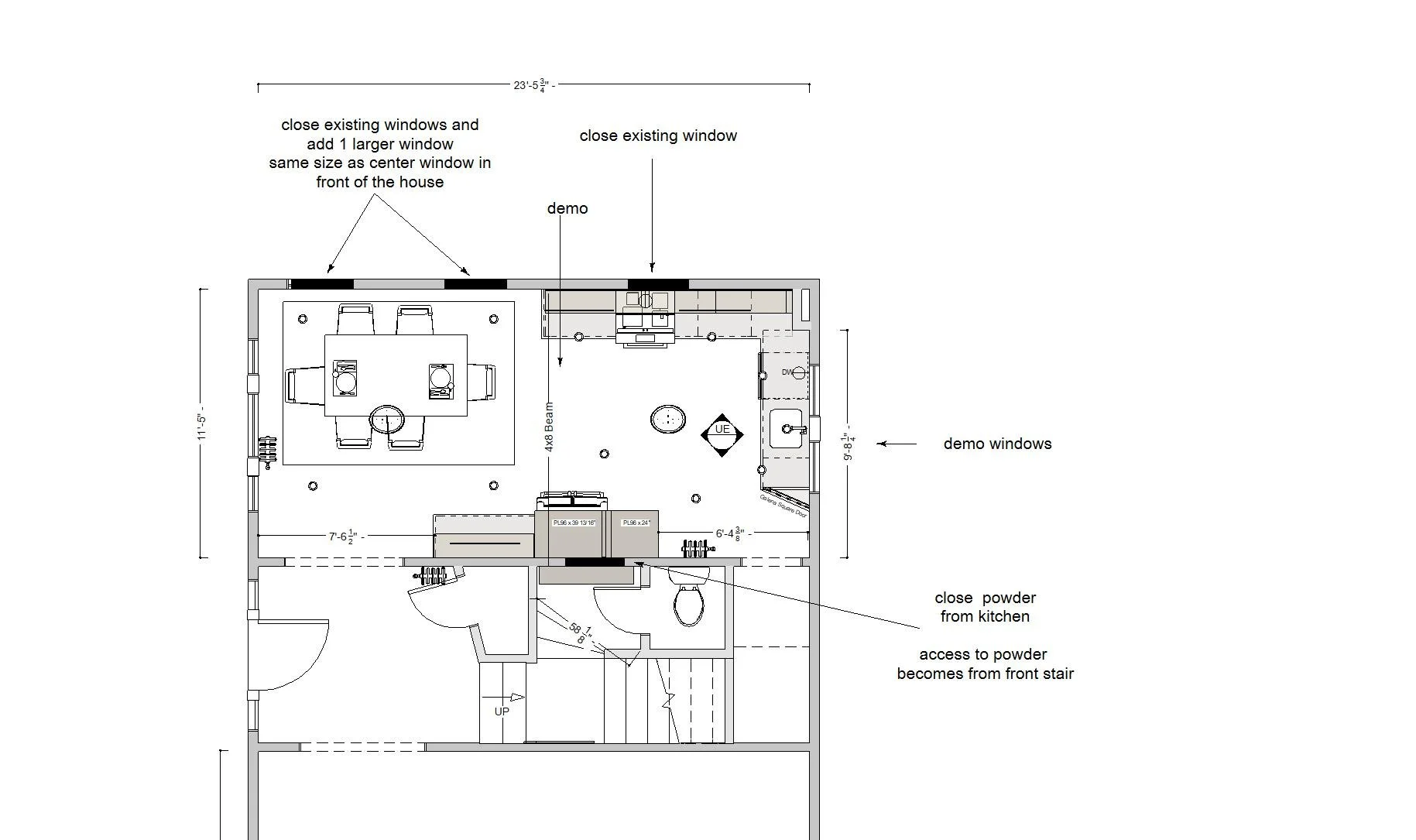 Floor Plan Kitchen and Dining Room Renovation In Arlington