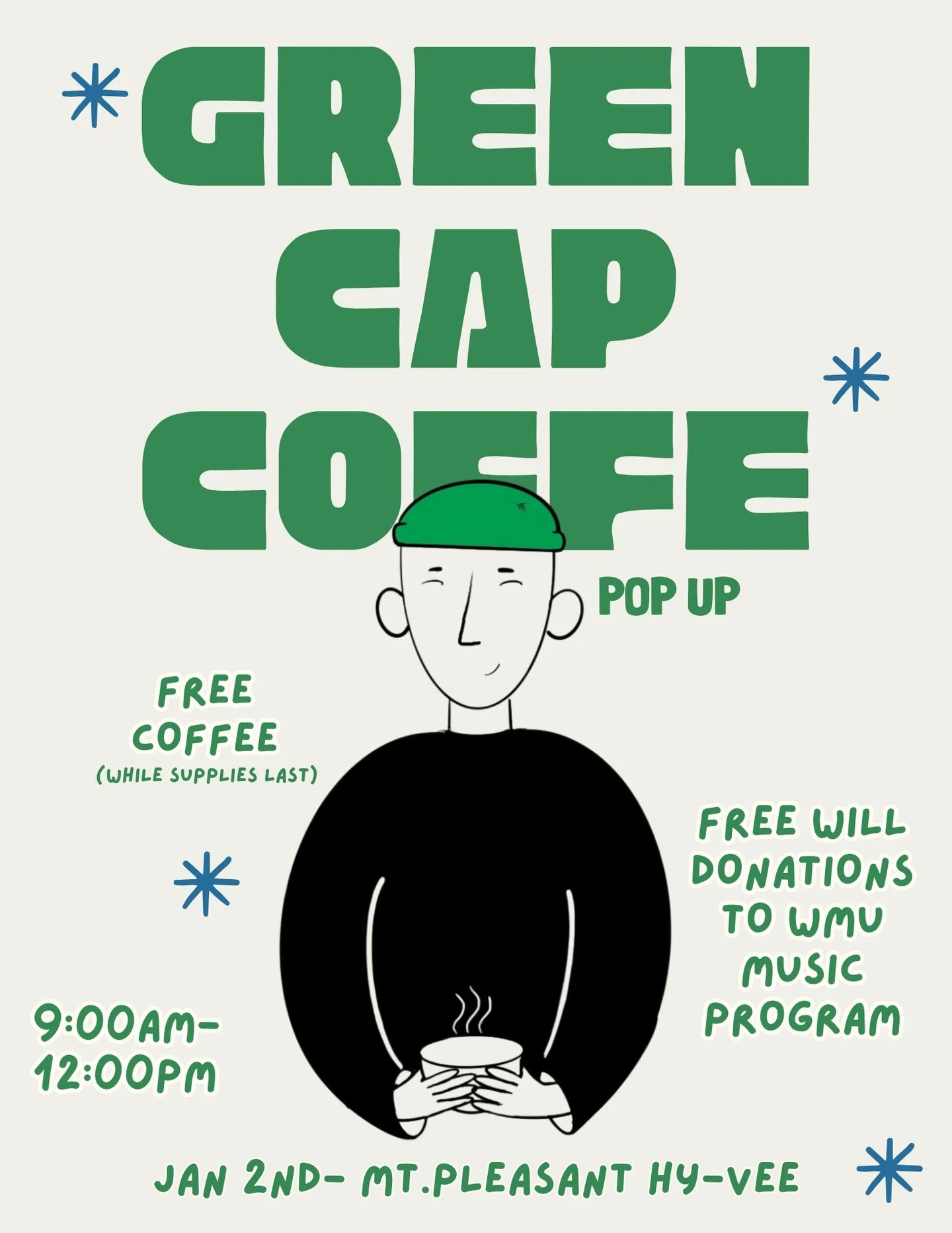 Our first pop up is back where the idea for Green Cap Coffee started, our founder&rsquo;s hometown, Mt. Pleasant Iowa! 🌽🛤️☀️

We can&rsquo;t wait to come home for our first service. We are still working out some kinks and getting a feel for the new