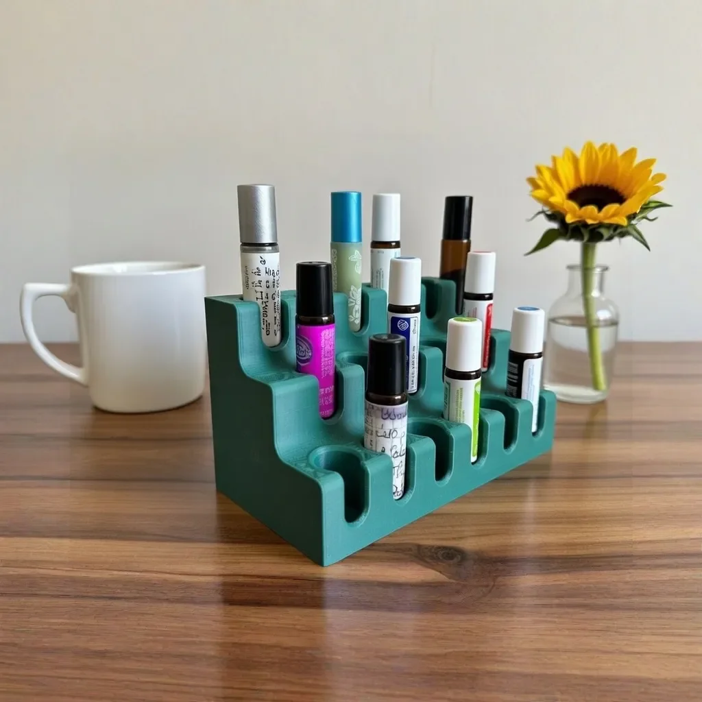 SerenityNest 3D-gedruckter Rollerhalter für doTERRA Öle im Stufendesign – 3D-gedruckt in Bayern