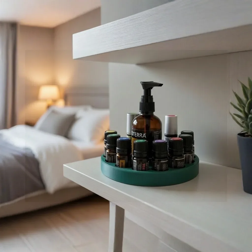 HarmonyTray doTERRA Aufbewahrung auf Nachttisch im Schlafzimmer – 3D-gedruckt in Bayern