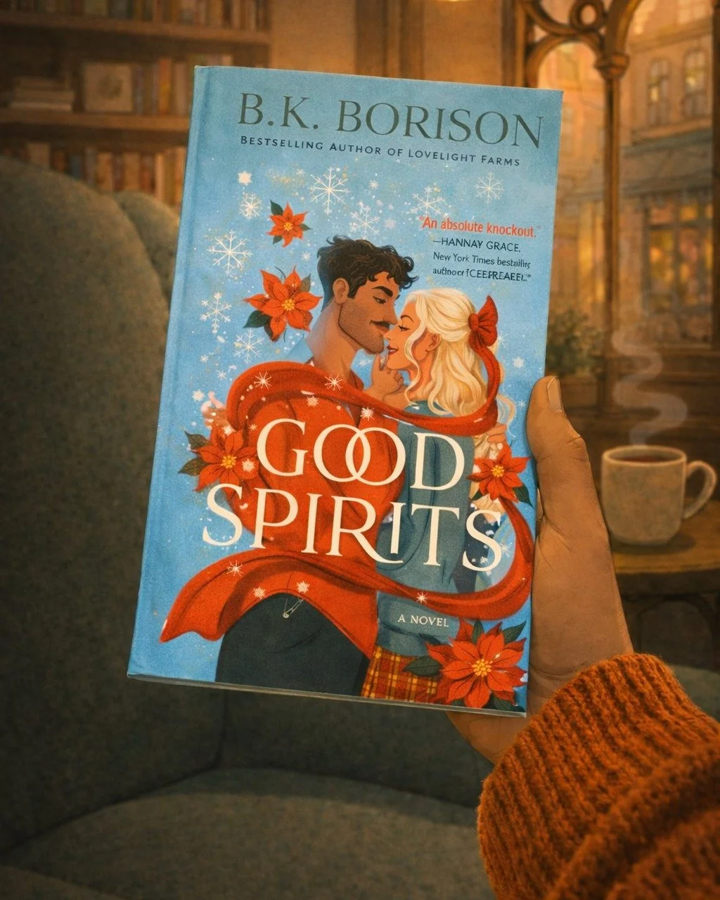 Book 2 of 2026
Good Spirits by B.K. Borison

Genre: Holiday Romance
My Rating: ★★★★
Format: Libby/Kindle

A cozy holiday romance with a paranormal twist &mdash; Nolan, the Ghost of Christmas Past, is assigned to haunt Harriet York, a chronic people-p